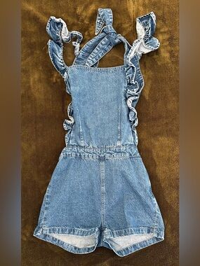 Topshop Denim Open Back Romper